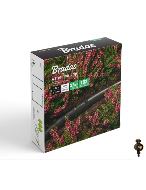 WĄŻ KROPLUJĄCY WATER FLOW DRIP ZESTAW 100m Z ZEGAREM PRZEPŁYWU WODY