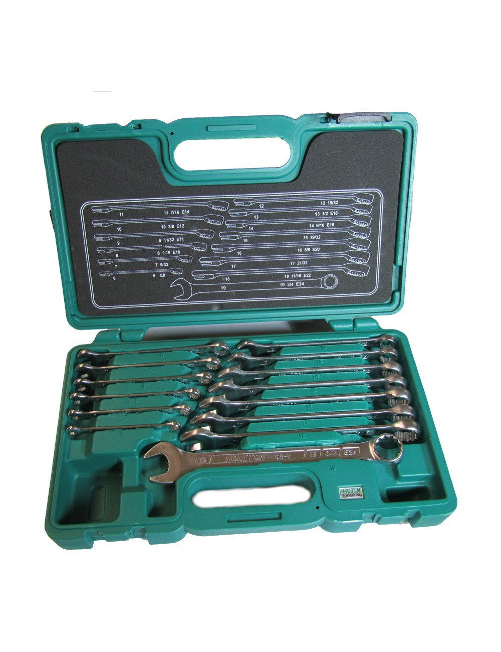 HONITON KLUCZE PŁASKO-OCZKOWE WALIZKA 14 elem.6-19mm