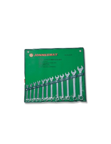 JONNESWAY KLUCZE PŁASKO-OCZKOWE KOMPLET 12szt. 8-22mm W26112S