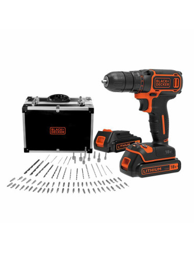 BLACK+DECKER WKRĘTARKA 18V BDCDC18BAFC 2x1,5Ah WALIZKA +80 ACC