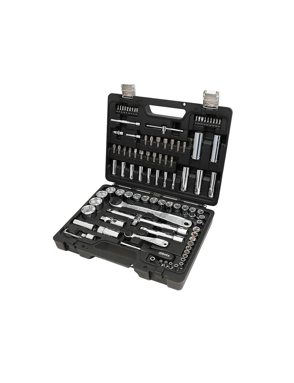 BETA ZESTAW NASADEK SZEŚCIOKĄTNYCH Z GNIAZDEM 1/4" + 1/2" I KOŃCÓWEK WKRĘTAKOWYCH BETA EASY Z AKCESORIAMI, 98 SZTUK