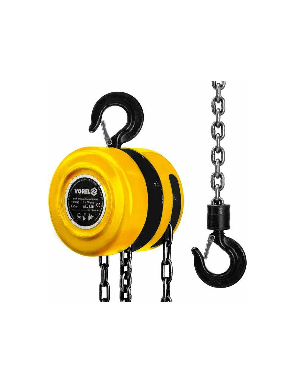 VOREL PRZYCIĄGARKA ŁAŃCUCHOWA  1T   80751