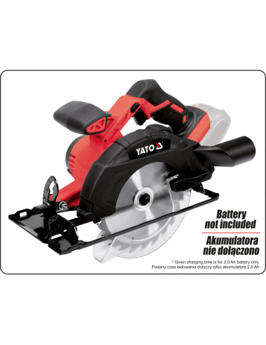 YATO PILARKA TARCZOWA 165mm 18V BEZ AKUMULATORÓW I ŁADOWARKI