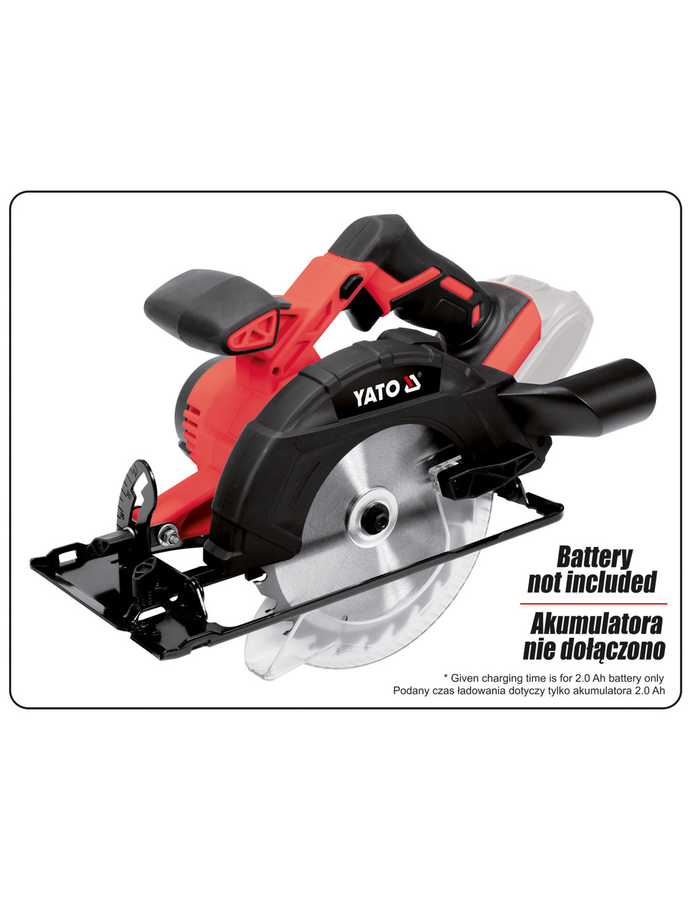 YATO PILARKA TARCZOWA 165mm 18V BEZ AKUMULATORÓW I ŁADOWARKI