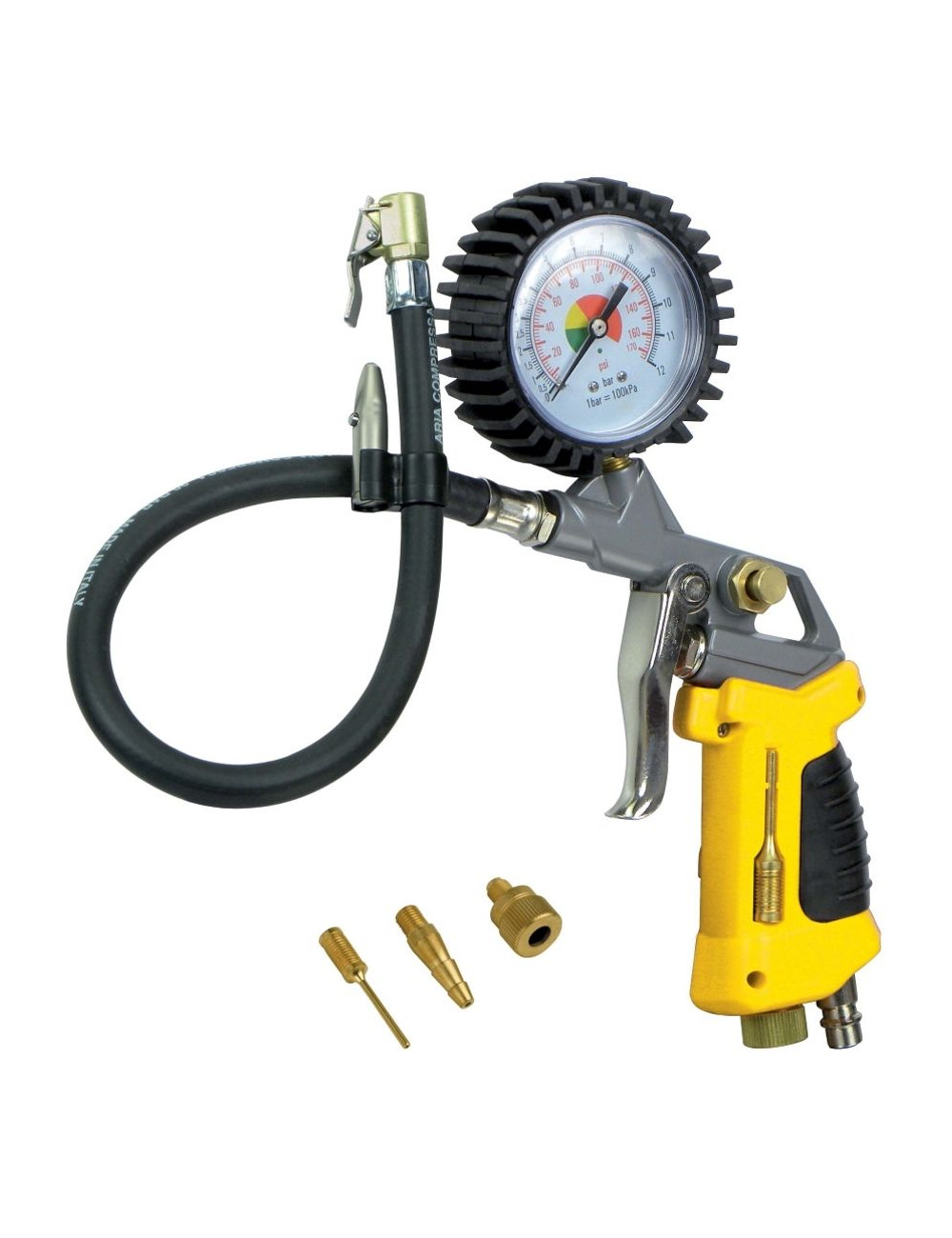 STANLEY PISTOLET DO POMPOWANIA Z MANOMETREM + 3 DYSZE + LAMPKA LED