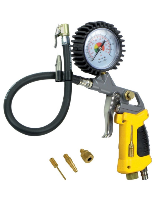 STANLEY PISTOLET DO POMPOWANIA Z MANOMETREM + 3 DYSZE + LAMPKA LED