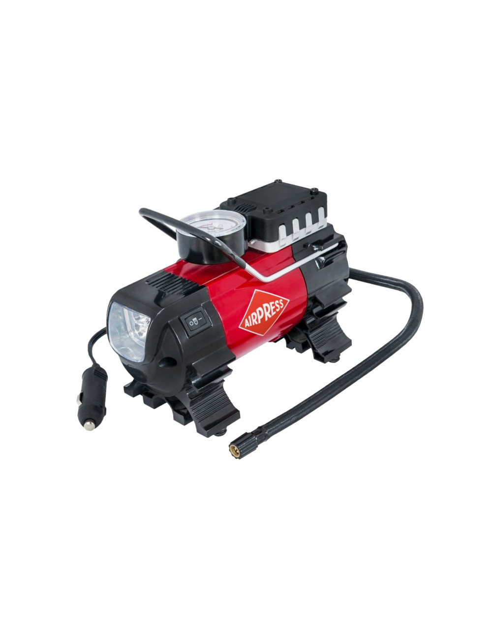 KOMPRESOR / SPRĘŻARKA MINI AIRPRESS  12V  Z LATARKĄ