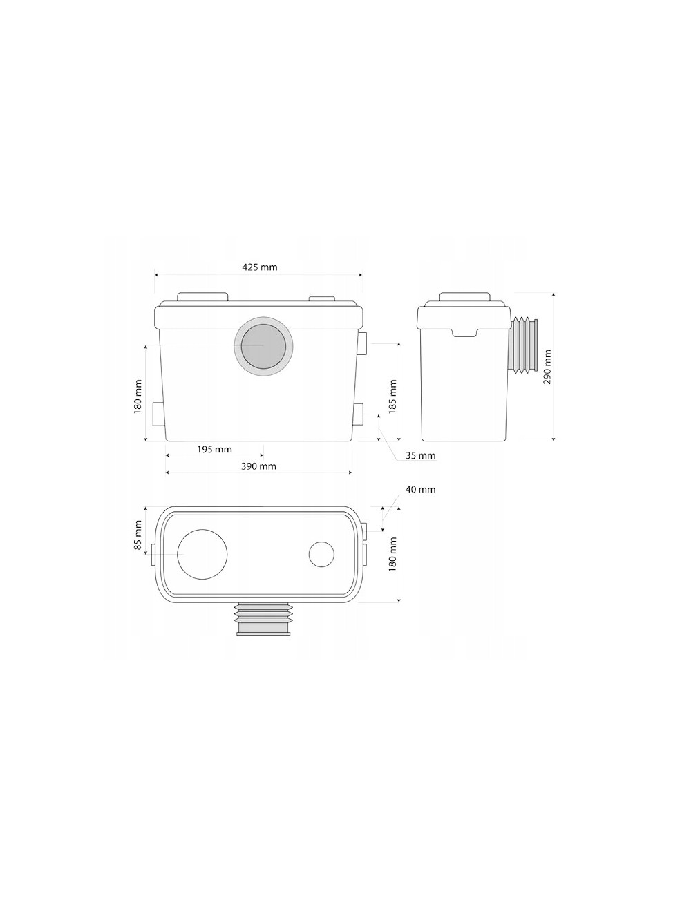 FALA POMPA WC 600W  Z NOŻAMI TNĄCYMI