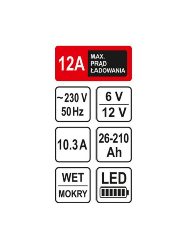 STHOR PROSTOWNIK 6/12V 12A 210Ah LED