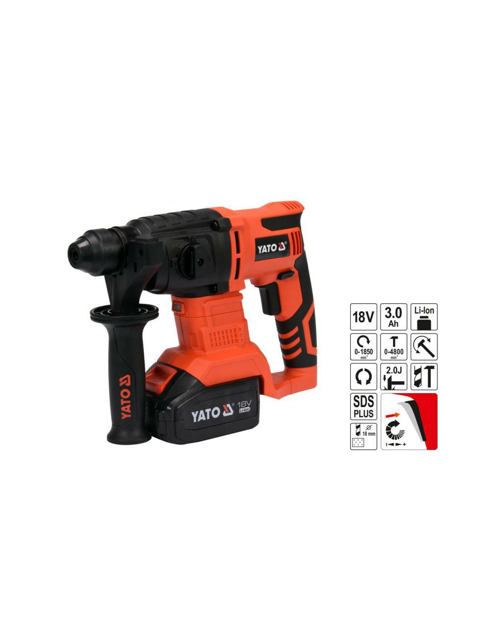 YATO MŁOTOWIERTARKA SDS+ 18V 3,0Ah BMC