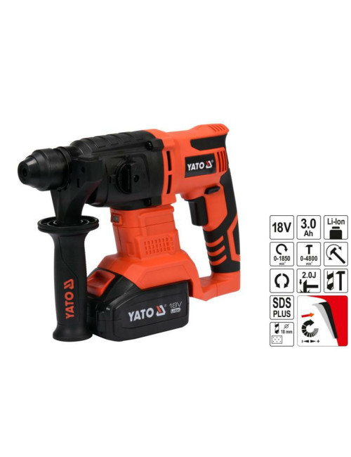 YATO MŁOTOWIERTARKA SDS+ 18V 3,0Ah BMC