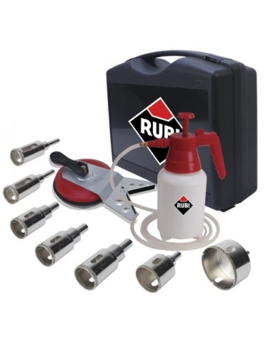 RUBI ZESTAW DO WIERCENIA W GRESIE NA MOKRO 20 28 35 43 50 65 75 + PROWADNICA MULTIDRILL + HYDRONETKA
