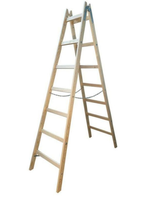 AWTOOLS DRABINA DREWNIANA  2x 7 STOPNI 150KG