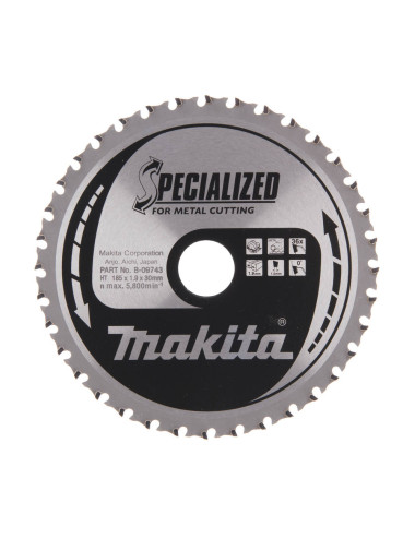 MAKITA PIŁA TARCZOWA  185x30x36z SPECJALIZED METAL