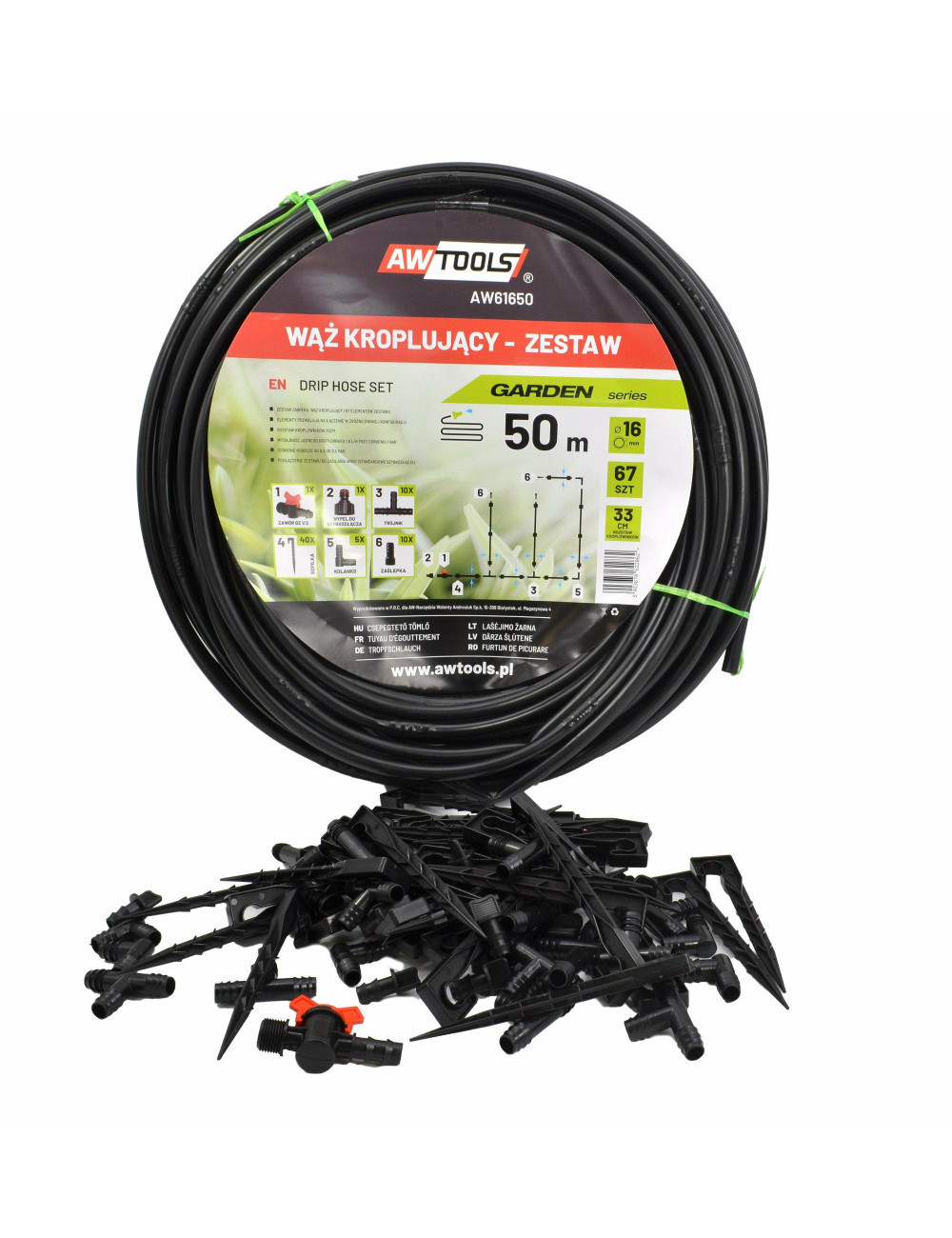 AW WĄŻ KROPLUJĄCY ZESTAW 50m