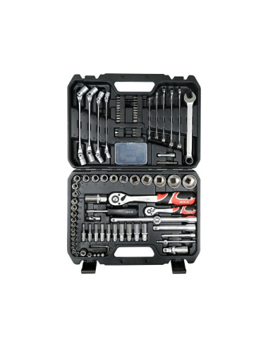 YATO ZESTAW NARZĘDZI I KLUCZY NASADOWYCH 93 elementy 1/2" 1/4"