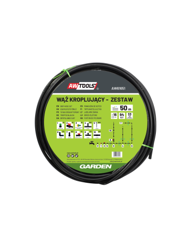 AWTOOLS WĄŻ KROPLUJĄCY ZESTAW 50m 94 ELE.