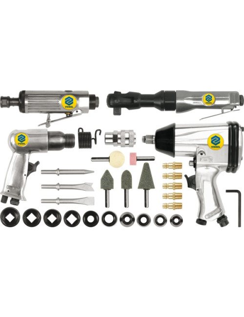 VOREL ZESTAW NARZĘDZI PNEUMATYCZNYCH 33 elem.
