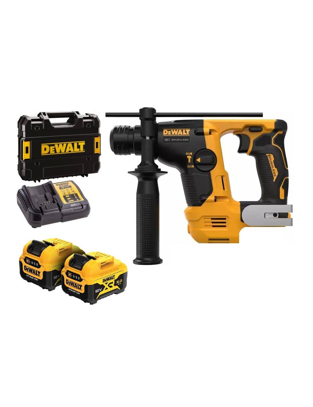 DEWALT MŁOTOWIERTARKA 12V 1,1J WIERCENIE 2x5,0Ah DCH072P2