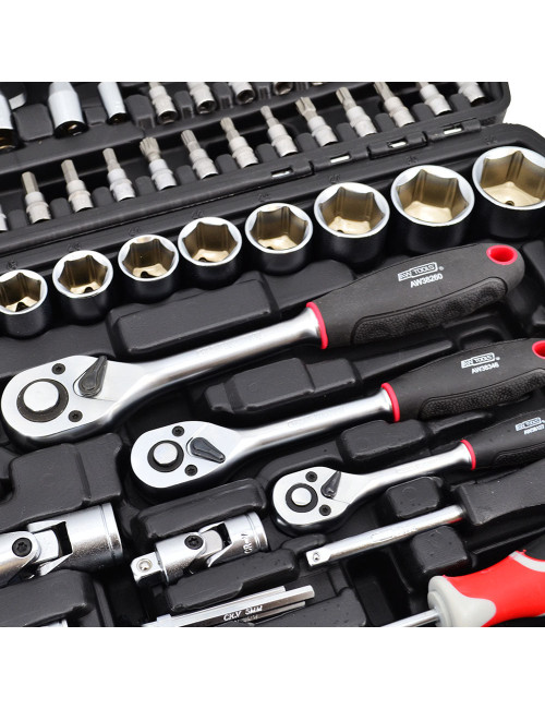 AWTOOLS ZESTAW KLUCZY  216el  1/2"/3/8"/1/4" BLACK LINE