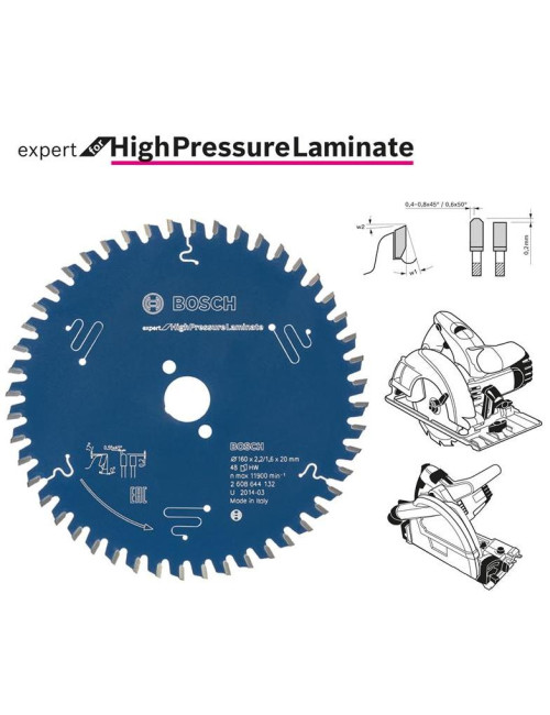 BOSCH PIŁA TARCZOWA HIGH PRESSURE LAMINATE EXPERT 190x30mm 56-ZĘBÓW