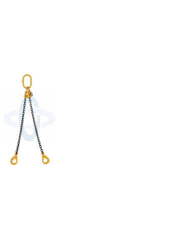 ZAWIESIE ŁAŃCUCHOWE 2-CIĘGN.  2,8T/m  HAKI Z ZABEZPIECZENIEM /SKRACANE  D8 G80