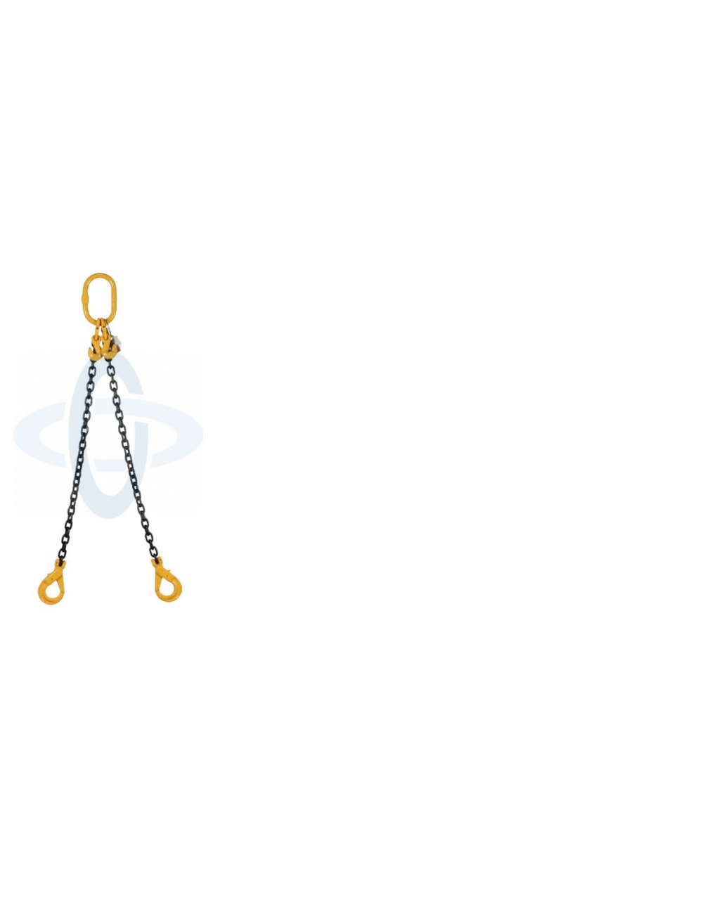 ZAWIESIE ŁAŃCUCHOWE 2-CIĘGN.  2,8T/m  HAKI Z ZABEZPIECZENIEM /SKRACANE  D8 G80