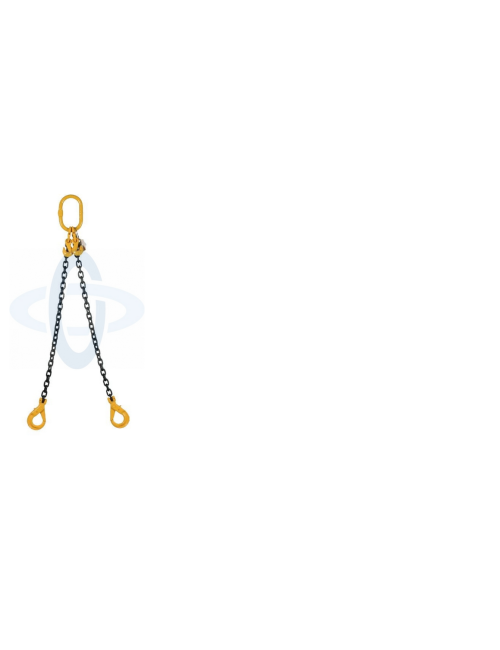 ZAWIESIE ŁAŃCUCHOWE 2-CIĘGN.  2,8T/m  HAKI Z ZABEZPIECZENIEM /SKRACANE  D8 G80