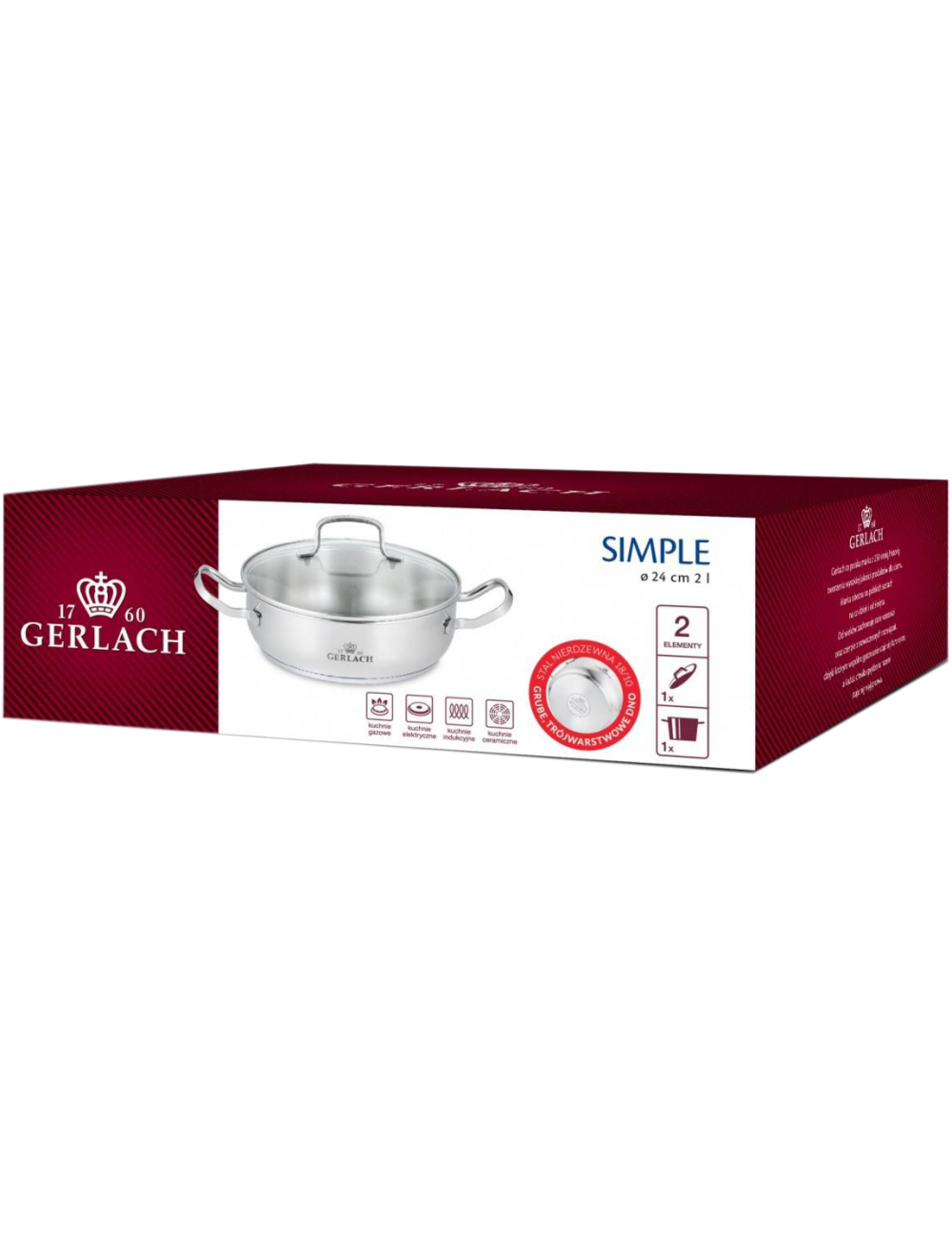 GERLACH.GARNEK Z POKRYWKĄ 24cm SIMPLE