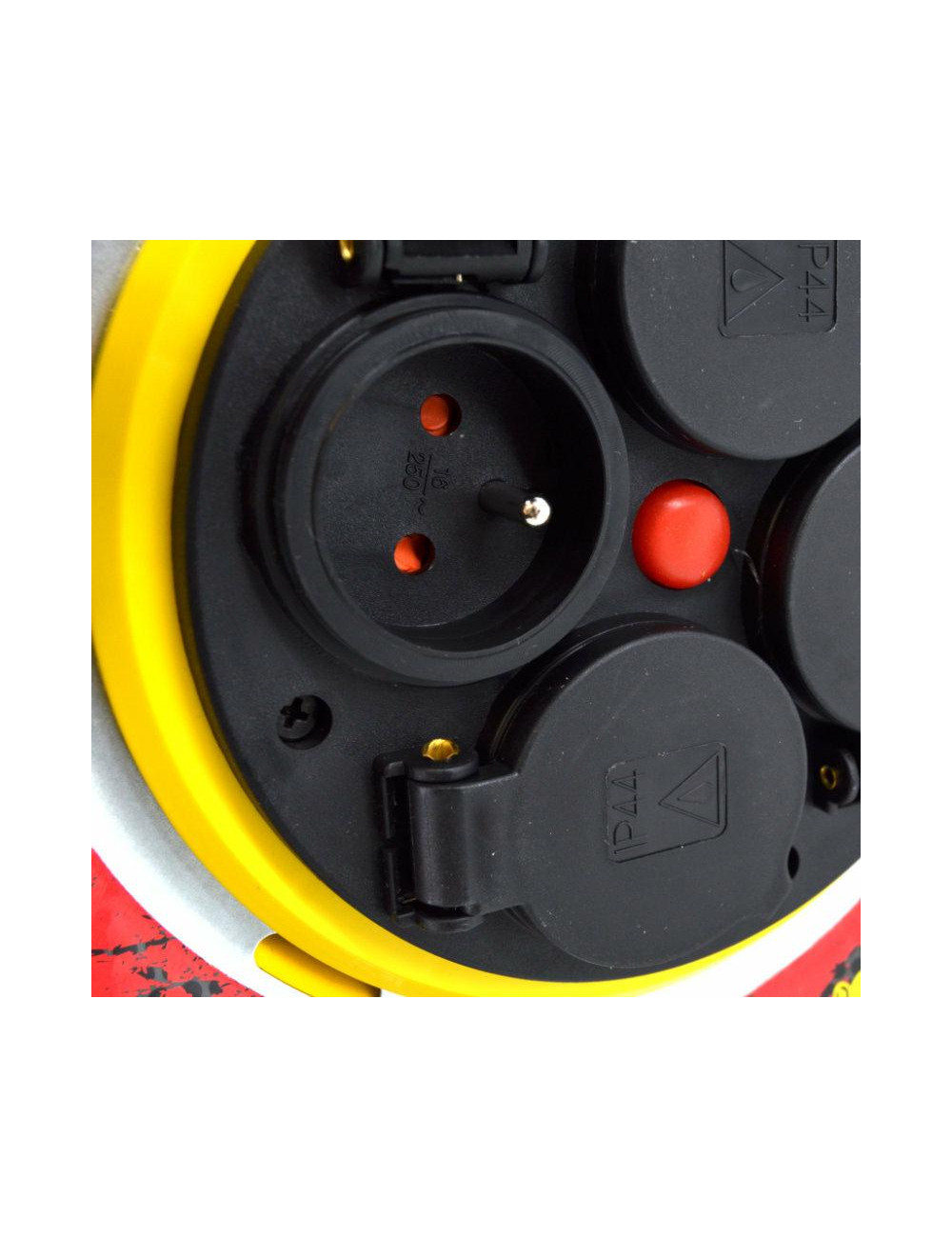 AWTOOLS PRZEDŁUŻACZ BĘBEN METALOWY ŻÓŁTY HEAVY DUTY 25m 3x1,5 mm 16A / 3680W / IP44 NEOPREN