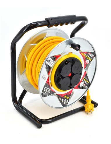 AWTOOLS PRZEDŁUŻACZ BĘBEN METALOWY ŻÓŁTY HEAVY DUTY 50m 3x1,5 mm 16A / 3680W / IP44 NEOPREN
