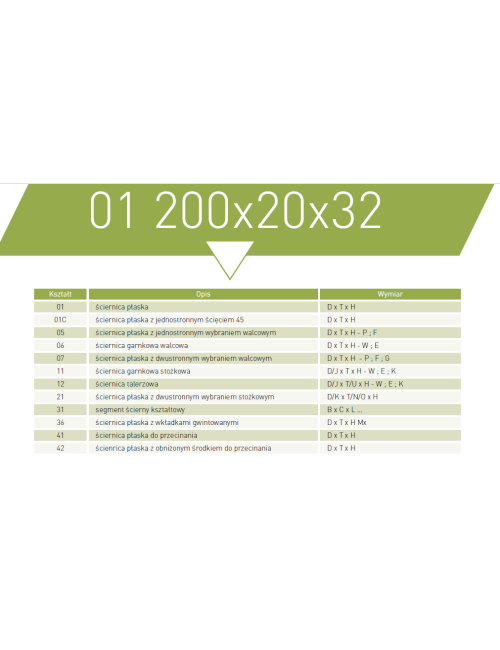 NORTON ŚCIERNICA-01 200mm x 20mm x 32mm 39C60J8VK.