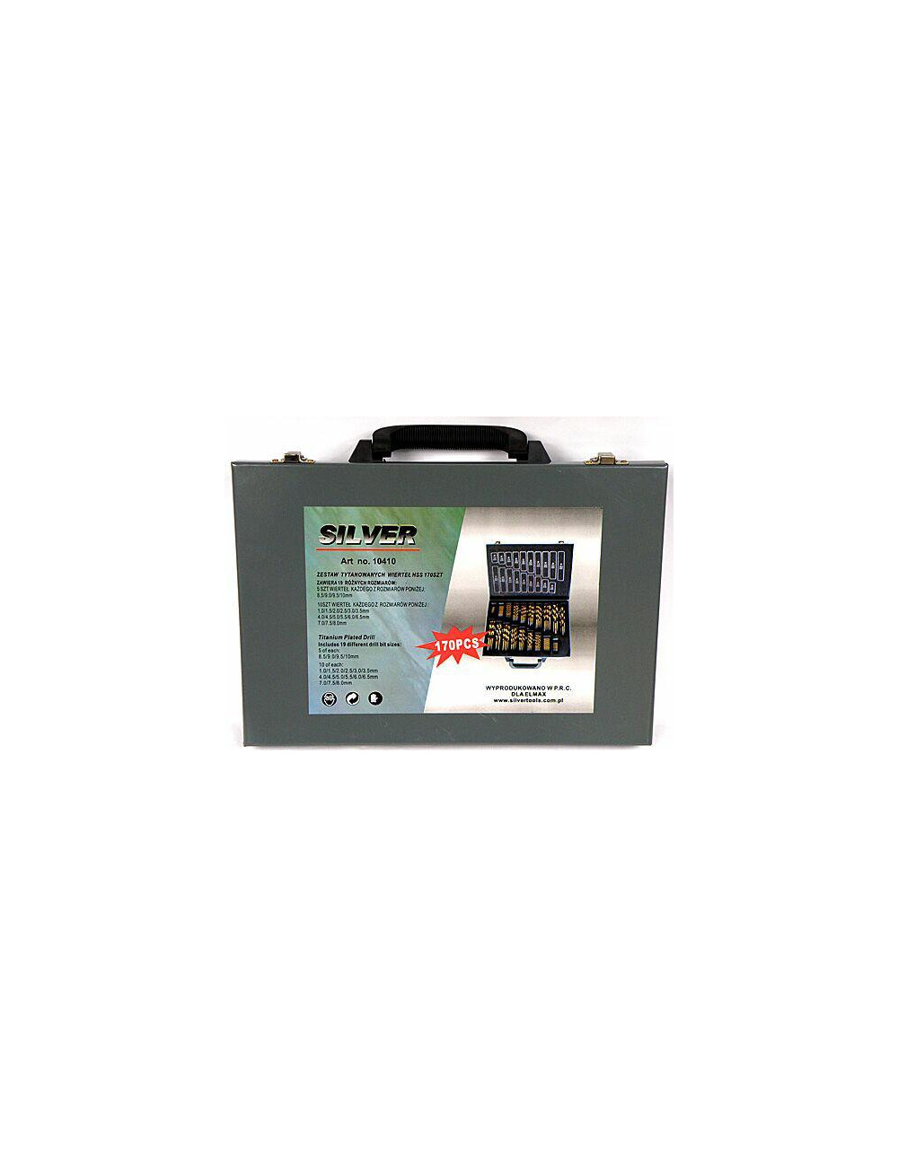 WIERTŁO METAL TYTAN KPL.170szt. /SILVER