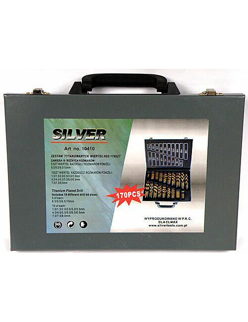 WIERTŁO METAL TYTAN KPL.170szt. /SILVER