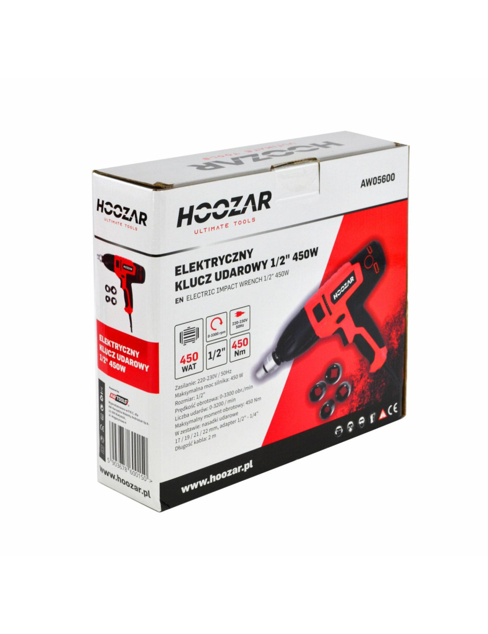 HOOZAR KLUCZ ELEKTRYCZNY UDAROWY 450W 1/2" 450Nm