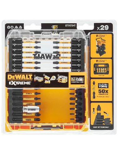 DEWALT ZESTAW KOŃCÓWEK FLEXTORQ 29cz.
