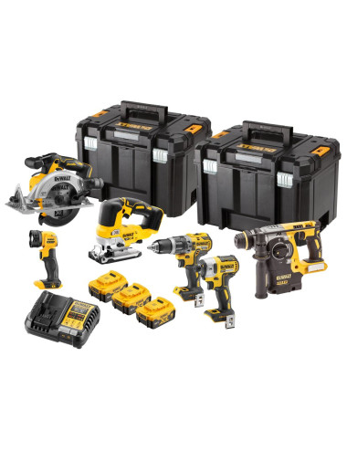 DEWALT ZESTAW COMBO 18V DCK690P3T (DCD796 + DCF887 + DCS565 + DCH273 + DCS334 + DCL040) 3x5,0Ah 2x T