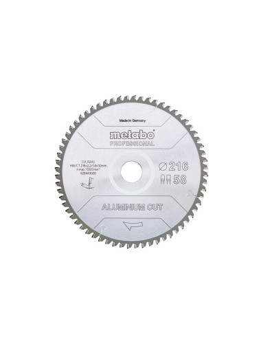 METABO PIŁA TARCZOWA FZ TZ 216x30x58z ALUMINIUM CUT PROFESSIONAL