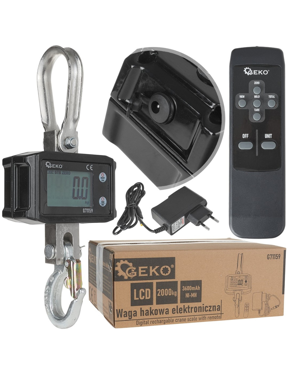 WAGA HAKOWA MAGAZYNOWA ELEKTRONICZNA Z PILOTEM 2000kg GEKO