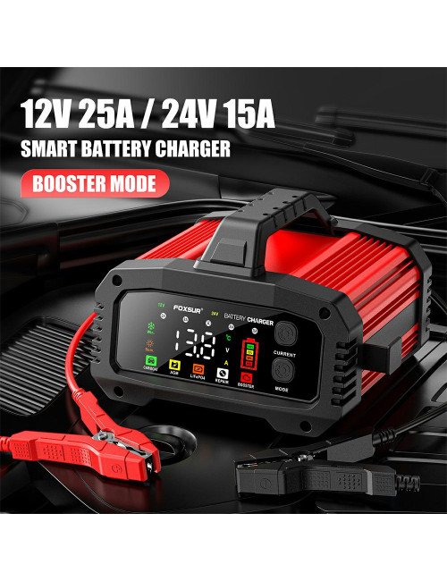 EM PROSTOWNIK FOXSUR 12V&amp;24V 25A LCD