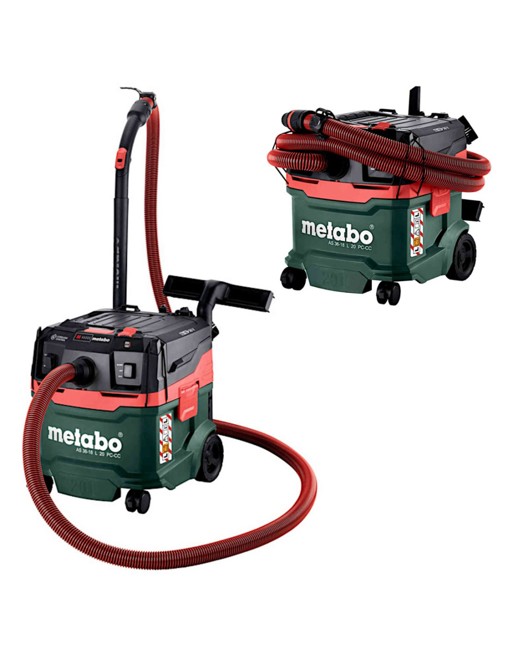 METABO ODKURZACZ AS 36-18 L 20 PC-CC CARCASS 2x18V Z RĘCZNYM CZYSZCZENIEM FILTRA