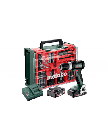 METABO WKRĘTARKA UDAROWA + 2 akumulatory Li-Ion 18V 2,0AHz ładowarką SC 30 + 74 elementów