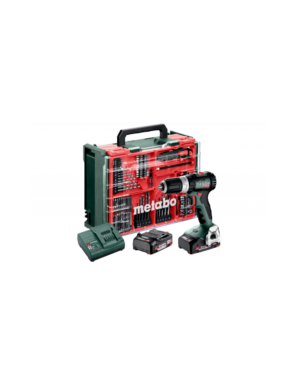 METABO WKRĘTARKA UDAROWA + 2 akumulatory Li-Ion 18V 2,0AHz ładowarką SC 30 + 74 elementów