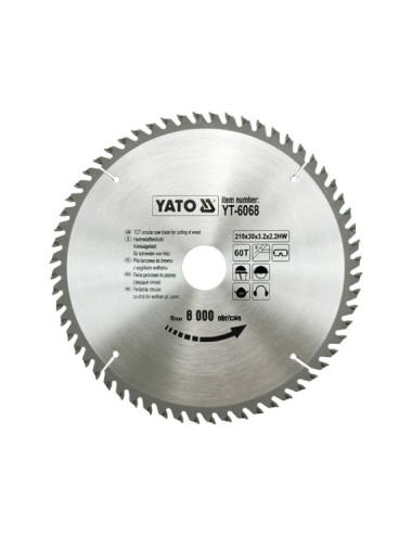 YATO PIŁA TARCZOWA WIDIOWA 210x30mm 60-ZĘBÓW YT-6068