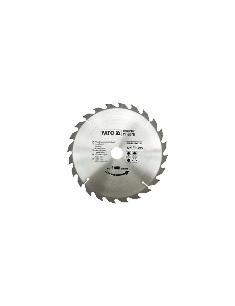 YATO PIŁA TARCZOWA WIDIOWA 250x30mm 24-ZĘBY YT-6070