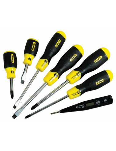 STANLEY ZESTAW WKRĘTAKÓW 6 elem. CUSHION GRIP + PRÓBNIK NAPIĘCIA