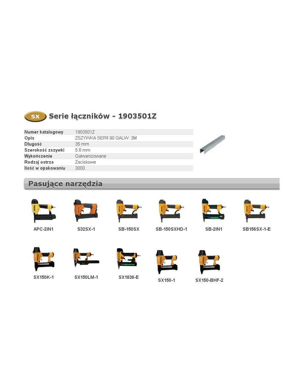 BOSTITCH ZSZYWKI 90 35mm 3000 szt.