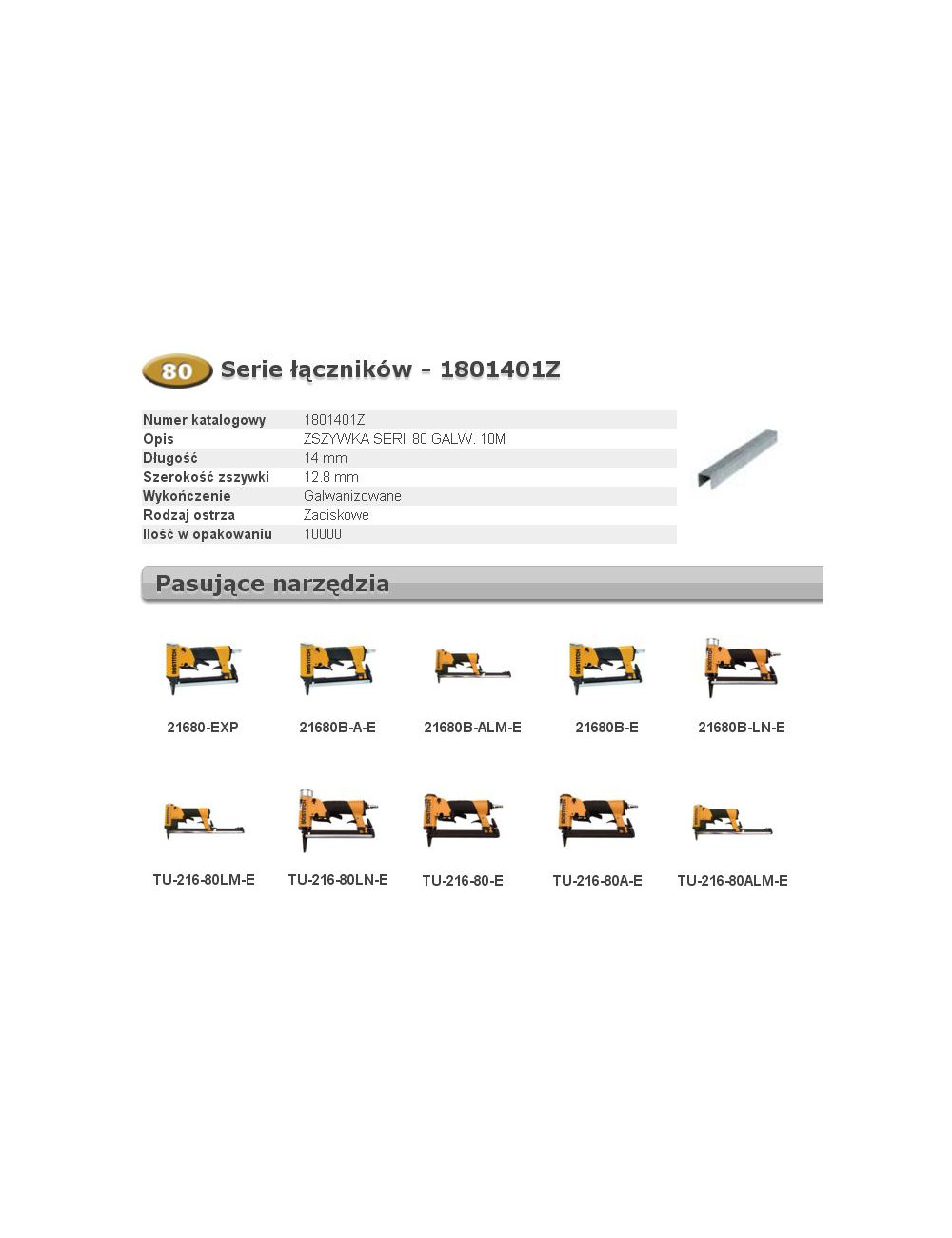 BOSTITCH ZSZYWKI 80 14mm 10 000 szt.
