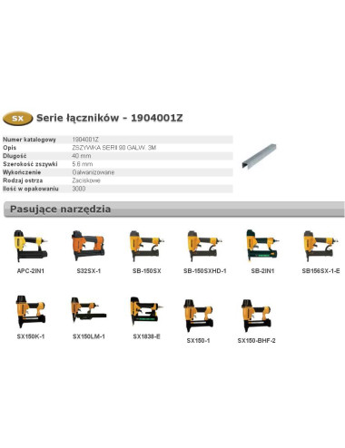 BOSTITCH ZSZYWKI 90 40mm 3000 szt