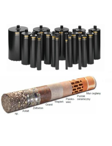 REMS KORONA DIAMENTOWA UDKB 62 x 420mm GWINT UNC 1 1/4" UNIWERSALNA